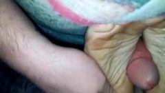 Nailing Wife Dirty Feet With Cum Shot