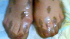 Spunk On My Gf Nylon Feet