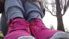 Doka Socks And Feet On Grass After Jogging