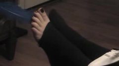 Dude Tickles Wife’s Tinie Size 4 Feet #2 – Nylons And Bare Feet Tickling