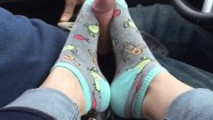 Incredible Toejob In Car With Socks And Cum-Shot On Socked Feet