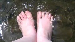 Soaking Feet In Natural Creek