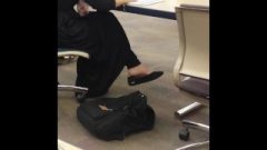 Arab Hijabj Girl Candid Feet (Library)