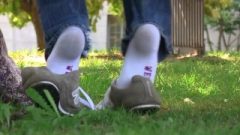 Young College Feet Candid Shoeplay