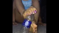 Latina Bottle Footjob