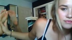 Flirtatious And Flexible 18 Year Old Blonde Off Her Feet