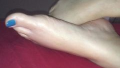 Wife Toe Wiggling And Rubbing Feet Together