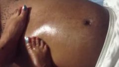 Oily Belly Massage By Ebony Feet And Toes (Part 2)