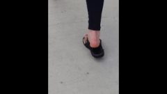 Sexy White Woman’s Feet While Strolling.