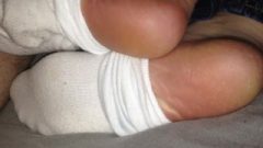 Girlfriend Sleeping Feet Sock Removal