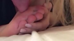 Girl Smells And Licks Her Feet