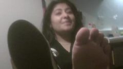 Pretty Sweaty Latina Feet And Soles Fresh Out Of Shoes No Socks