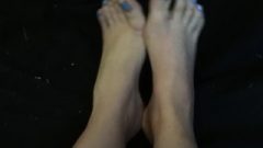 Seductive Flexible Teen Feet W High Arches Tease With Blue Toenails Foot Fetish