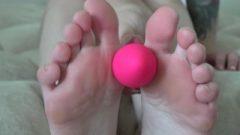 My First Footjob With Petite Sextoy