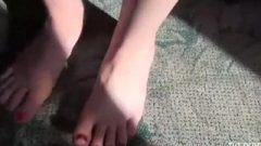 Blonde Teen Girl Shows Us Her Sweet Feet In Public