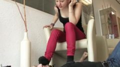 German Punk Humiliates Boy Under Her Feet