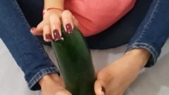 Daniela’s Cucumber Footjob