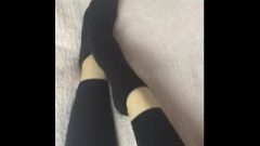 Teen Girl Teases Me With Her Feet In Ankle Socks After Workout