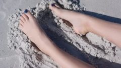 Sandy Teen Feet At The Beach