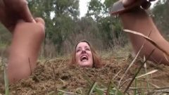 Pantyhose Feet Tickled While Buried