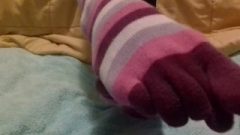 Spreading My Toes And Showing You My Feet And Soles In Toe Socks