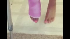 Pink Short Leg Cast Cute Toes