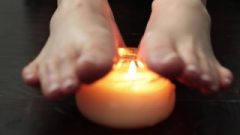 Yummy Candle Wax Lotion Foot Rub And Massage Of Sensuous High Arched Feet