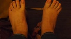 Teen Takes Off Socks And Stretches Her Toes