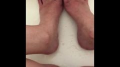 Naughty Teen Pisses All Over Pretty Feet