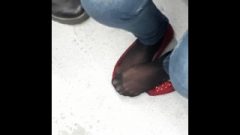 Candid Pantyhose Feet Subway