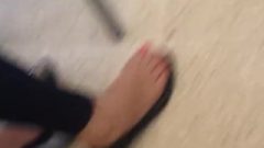 CANDID Latina Teen Sensual Toes Shoeplay In Flats ( IN CLASS )