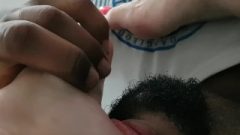 Big-D Licking And Eating Cock My Arousing White Feet