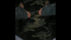 Not Nude – My Feet On The Back Of My Wife Wearing A Military Skirt