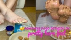 Squishing Food Between My Nice Bare Feet