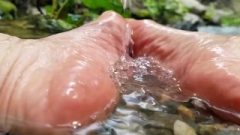 Close Up, Bare Feet In Icy Cold River, ASMR Muse, SFW