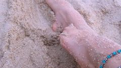 Public Footjob On A Beach. Long Toes And Fantastic Feet And Body!