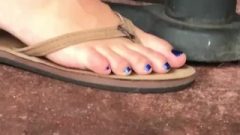 Teen Feet With Toenails Painted Blue (pt 1)