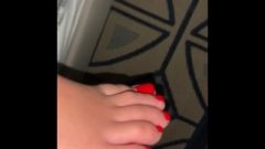 He Craves Cuming On My Cute Red Toes