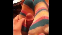 Colorful Toes Toesockjob Cum-Shot