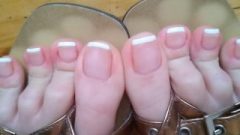 Showing Long Toes With French Toe Nails In Steamy Flip Flops- Olganovem