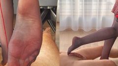 Ginger Footjob Solejob Toejob Till Jizz In Sexy Pantyhos Foot Slave Disgraced