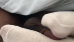 White Sockjob Sperm On Toes