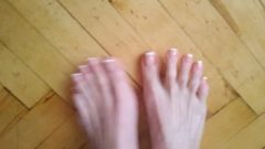 Showing Long Toes With French Toe Nails In Hot Flip Flops- Olganovem
