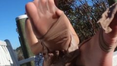 Alice Rips Stockings Off Her Size 11 Soles And Long Toes