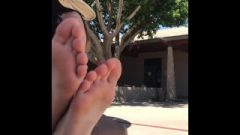 19 Yr Old Nubile Shows Us Long Size 8 Soles To Stranger