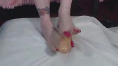 Footjob And Tease On Toy From Mistress Pl