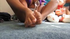 Splurting Lotion & Messy Footjob W Glass Rubber Toy